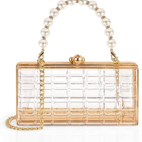 Neiman Marcus Pearl Acrylic Shoulder Evening Bag - Picture 4 of 4